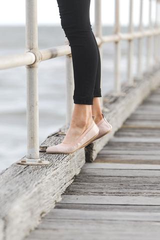 blush pink foldable ballet flats