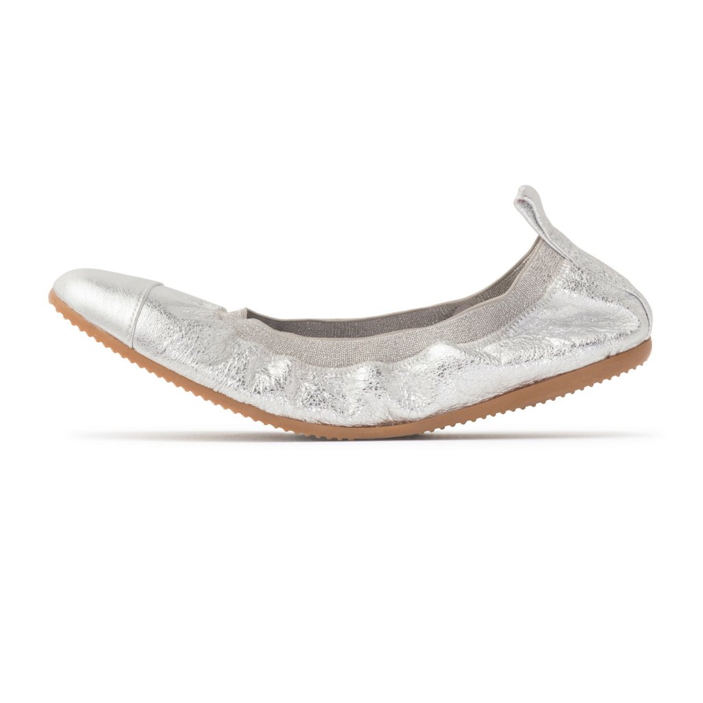 Ballet Flats - silver leather - Cammino Shoes