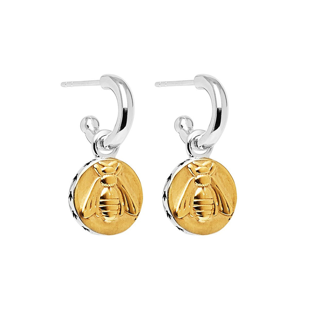 gold plated bee earrings