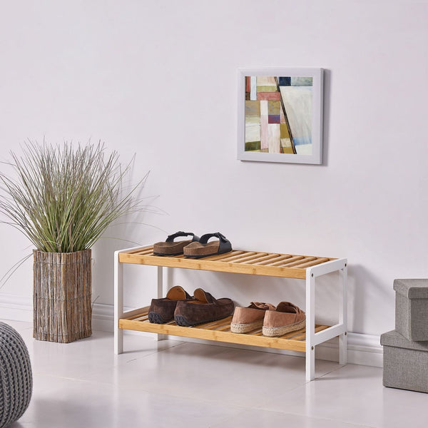 Livivo Living 2 Tier Bamboo Shoe Rack