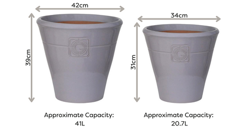 Grey Ceramic Outdoor Plant Pot - Loudon - 2 Sizes at Gardenesque