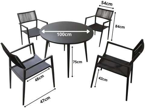 Richmond Round Garden Dining Table and Chairs Set at Gardenesque