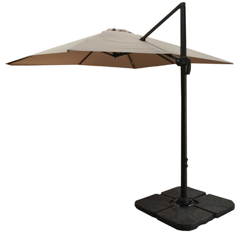 2.9M Taupe Cantilever Garden Parasol with Base available at Gardenesque