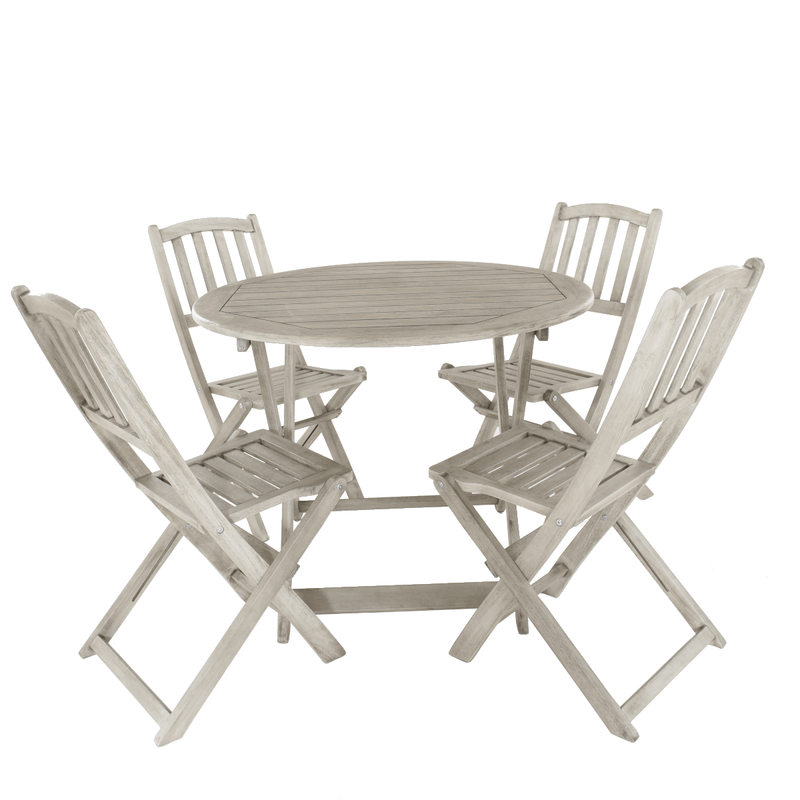 Eucalyptus Wood Table 4 Chairs Garden Bistro Set Gardenesque