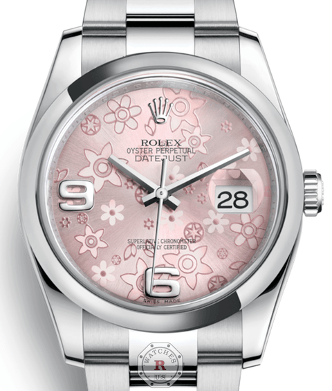 rolex pink flower face