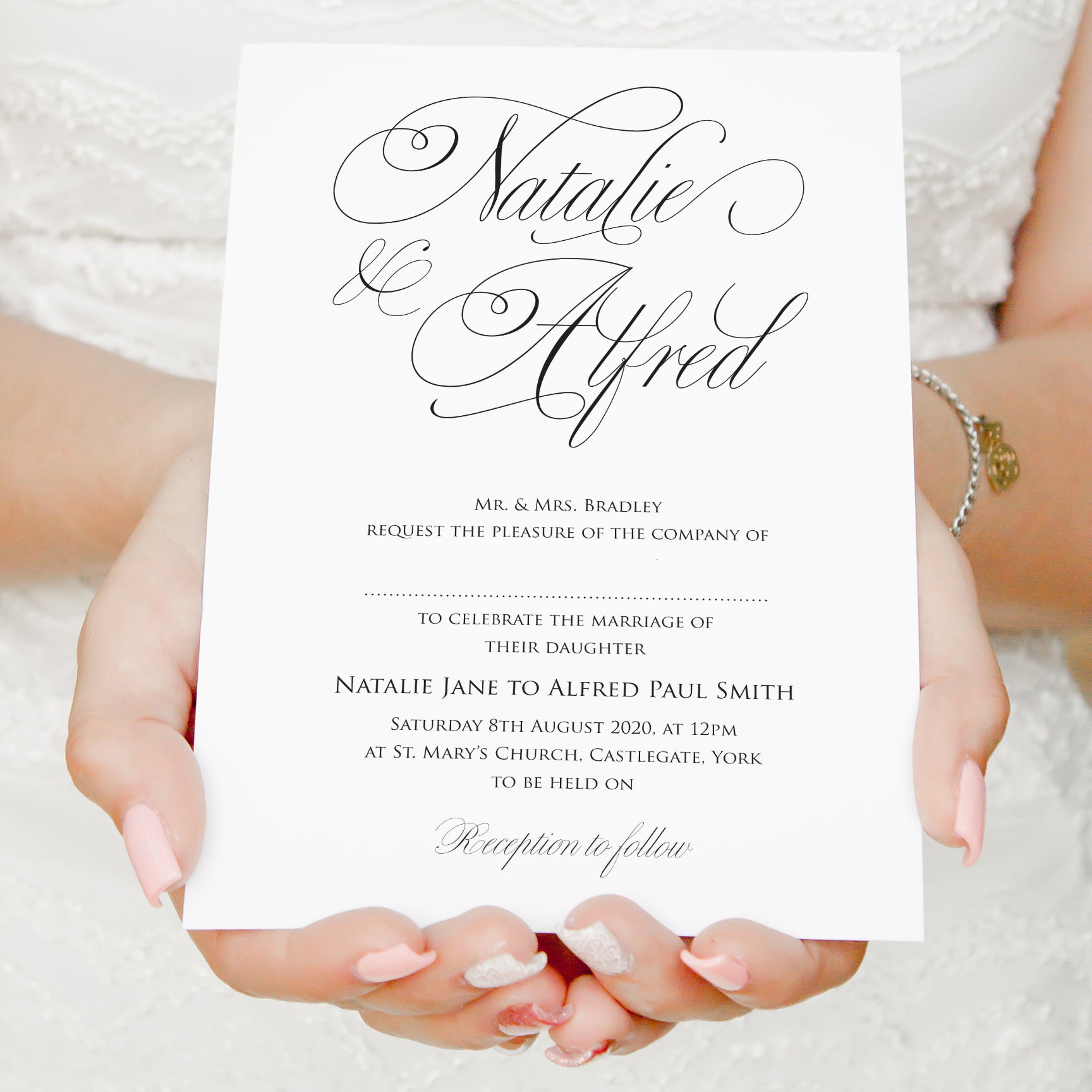 Elegant Script Wedding Invitations, Calligraphy Invitations, Classical – STNStationery
