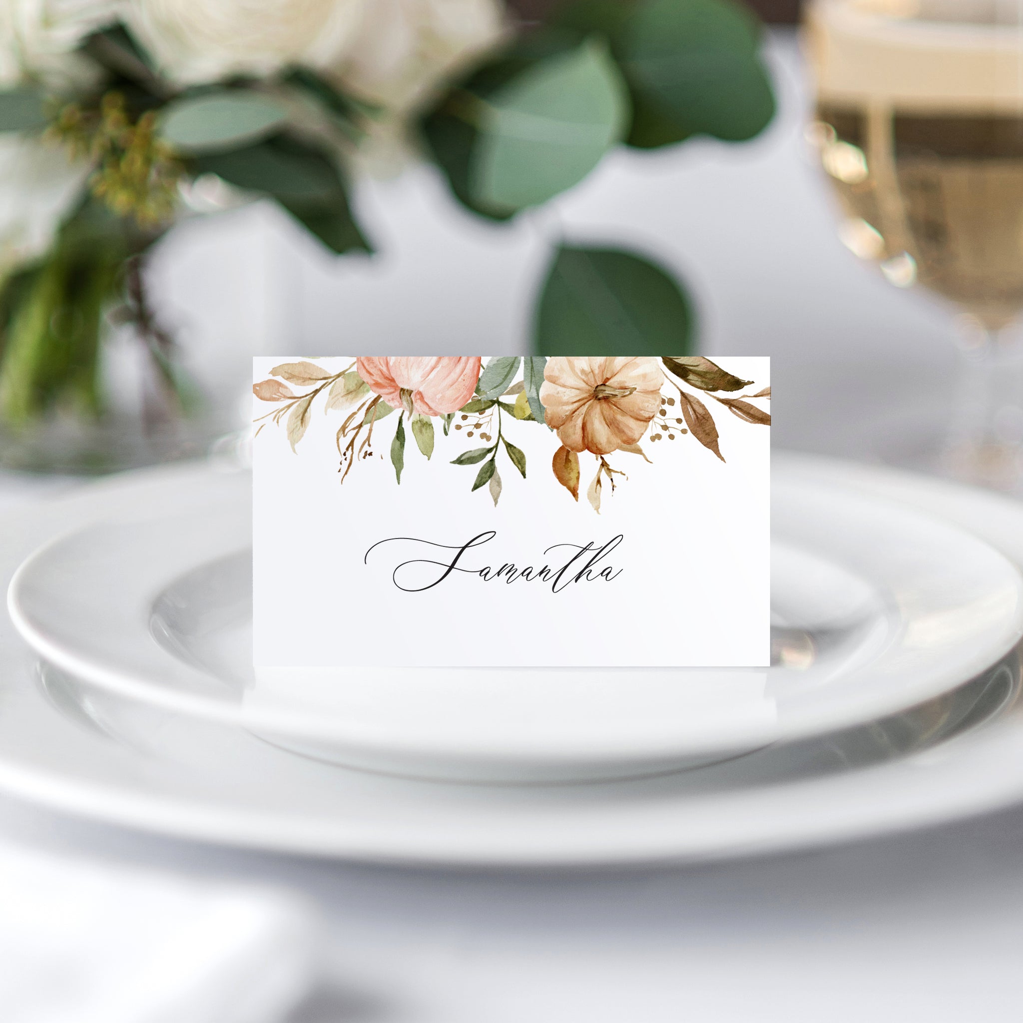 fall wedding seating cards