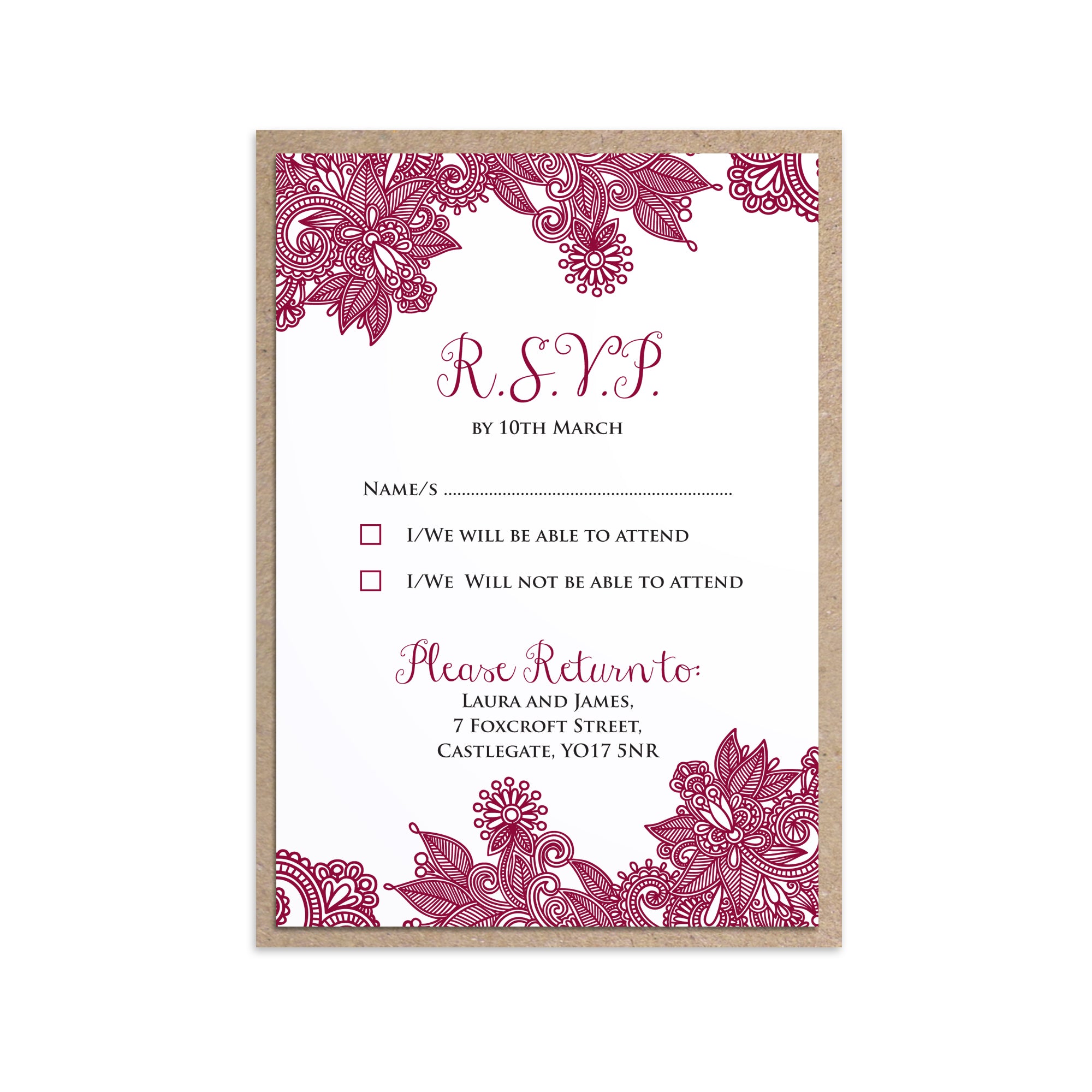 Henna Rsvp Cards Indian Wedding Mehandi Paisley Wedding