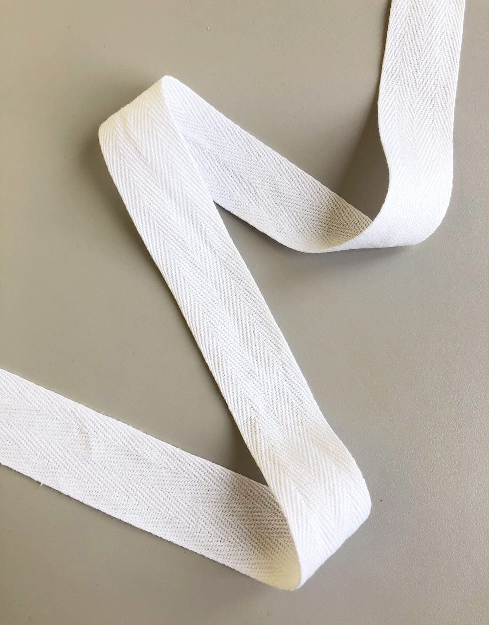 30mm White Herringbone Cotton Tape | Clothkits