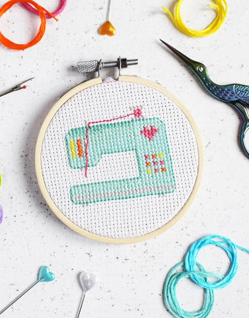 Sewing Machine Mini Cross Stitch Kit The Make Arcade Clothkits