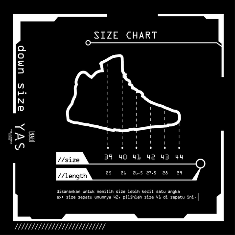ukuran sepatu vans 43 berapa cm