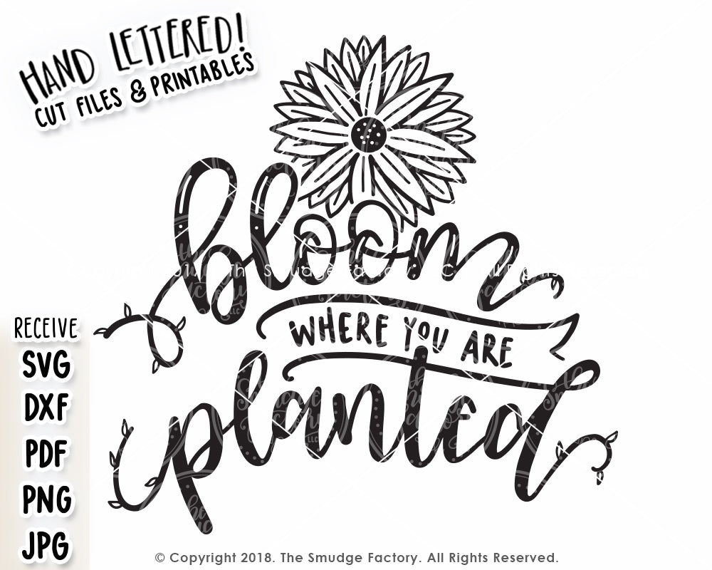 Bloom Where You Are Planted SVG & Printable – The Smudge Factory