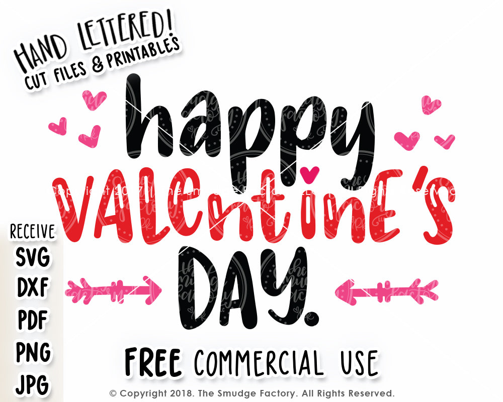 Download Happy Valentine's Day SVG & Printable - The Smudge Factory