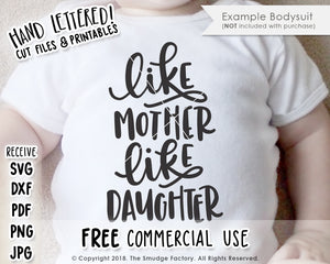 Download Like Mother Like Daughter Svg Printable The Smudge Factory