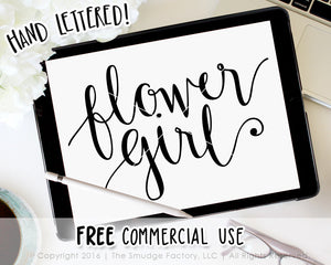 Download Flower Girl Svg Cut File Silhouette Cricut Vector Hand Lettered Cal The Smudge Factory