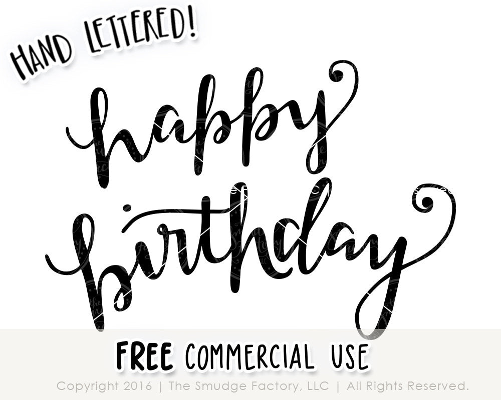 Download Happy Birthday SVG & Printable - The Smudge Factory