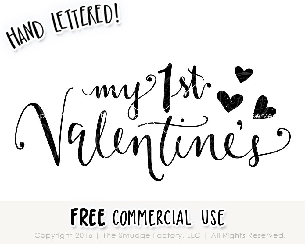 Download My First Valentine's Day SVG & Printable - The Smudge Factory