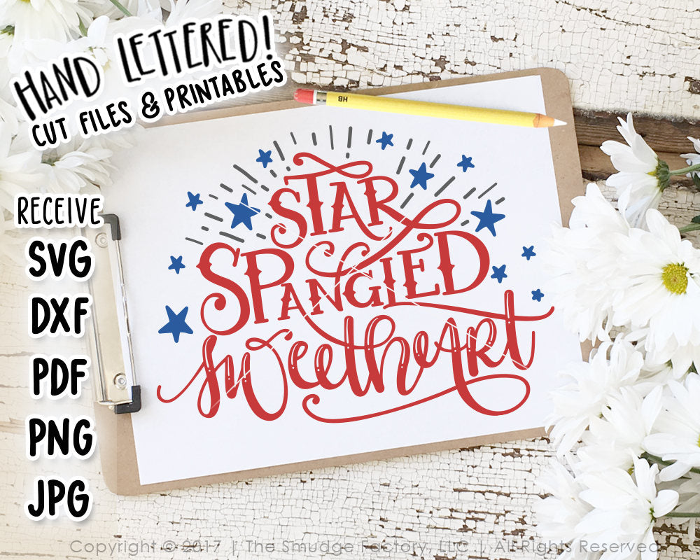 Download Star Spangled Sweetheart SVG & Printable - The Smudge Factory