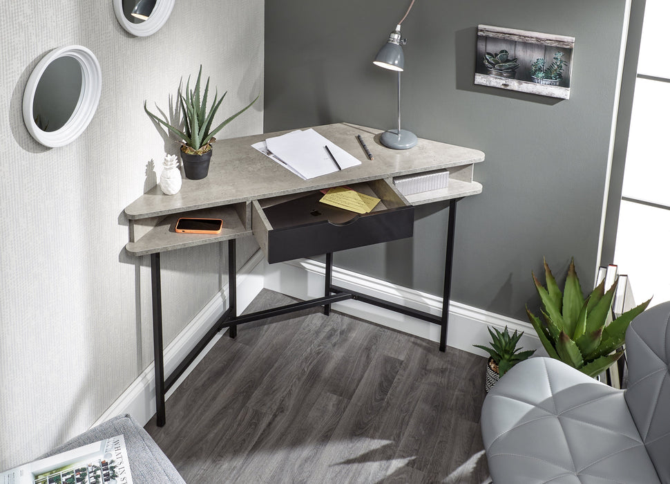 concrete corner desk