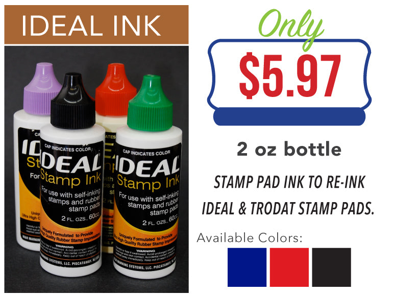 Premium Black Water-Based Refill Ink for Self Inking Stamps Inkpad