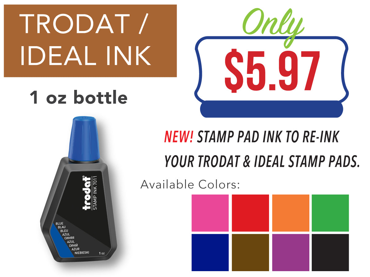 Refill Ink - One 2oz bottle - Water Based - For Self Inking Stamps or Ink  Pads