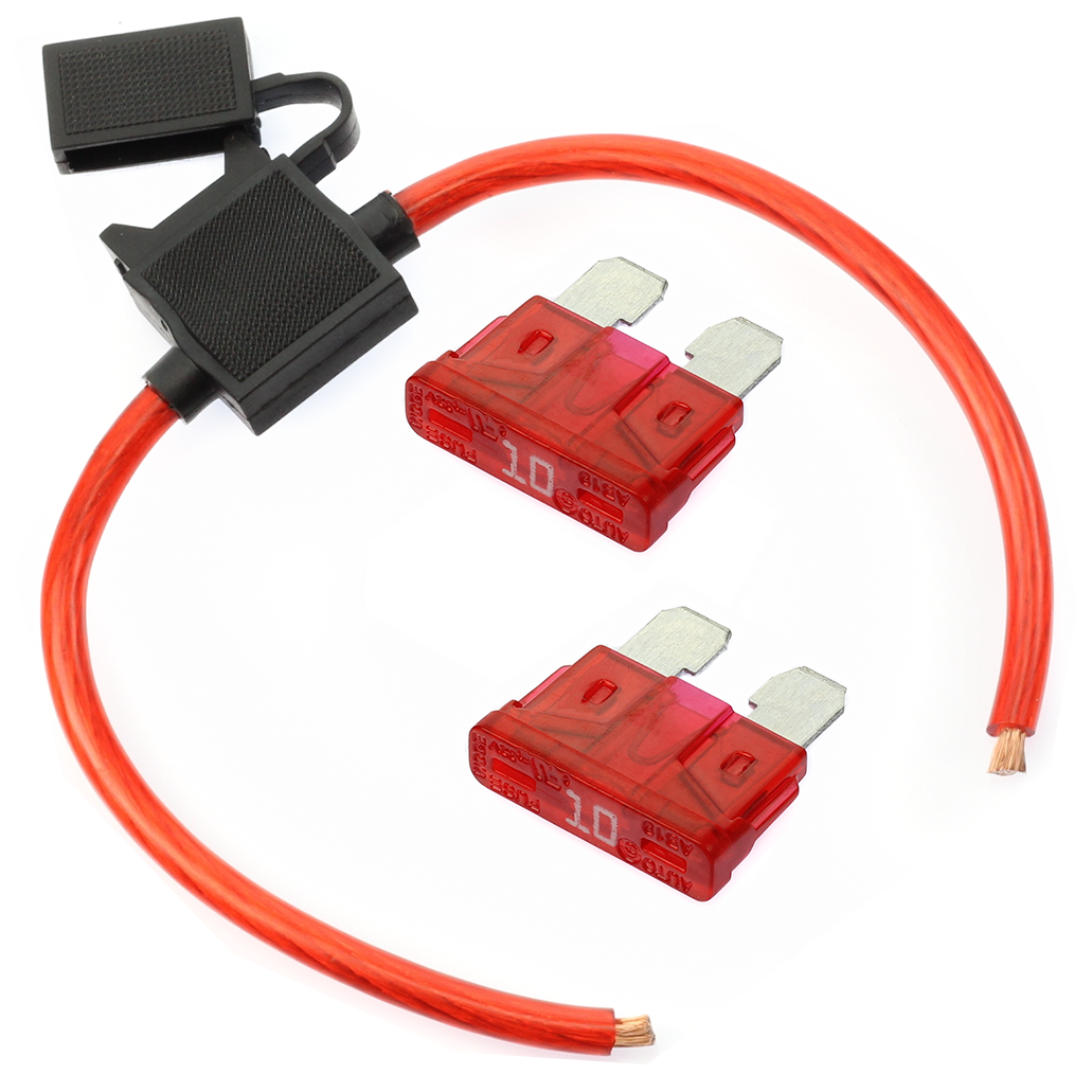(1) True Spec 10 AWG Gauge ATC Inline Fuse Holder Fuseholder cover & (2) Fuses