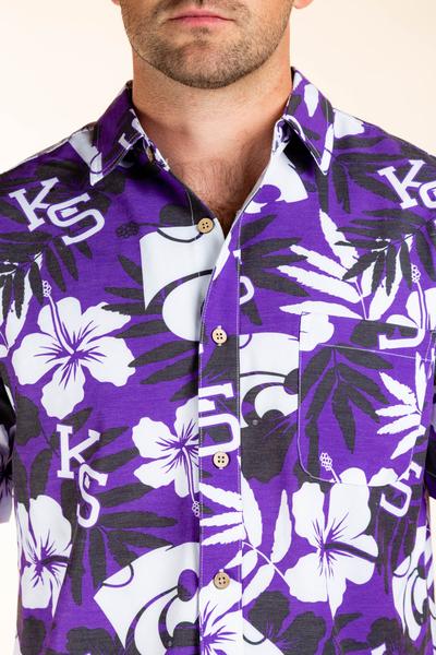 Men's KSU Purple Hibiscus Hawaiian Shirt | Kansas State Style ...