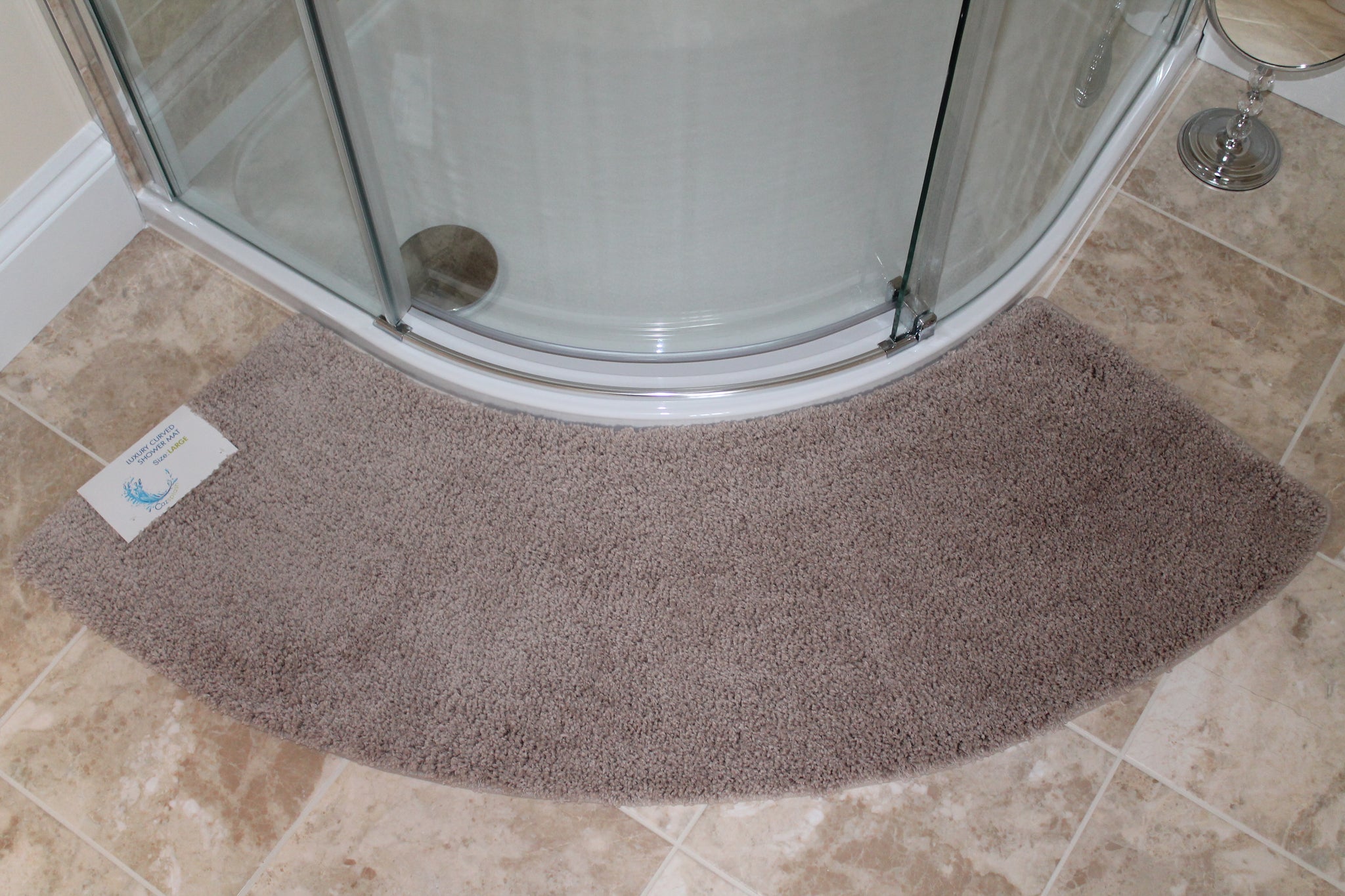 Microfibre Non Slip Large Curved Shower Mat Cazsplash