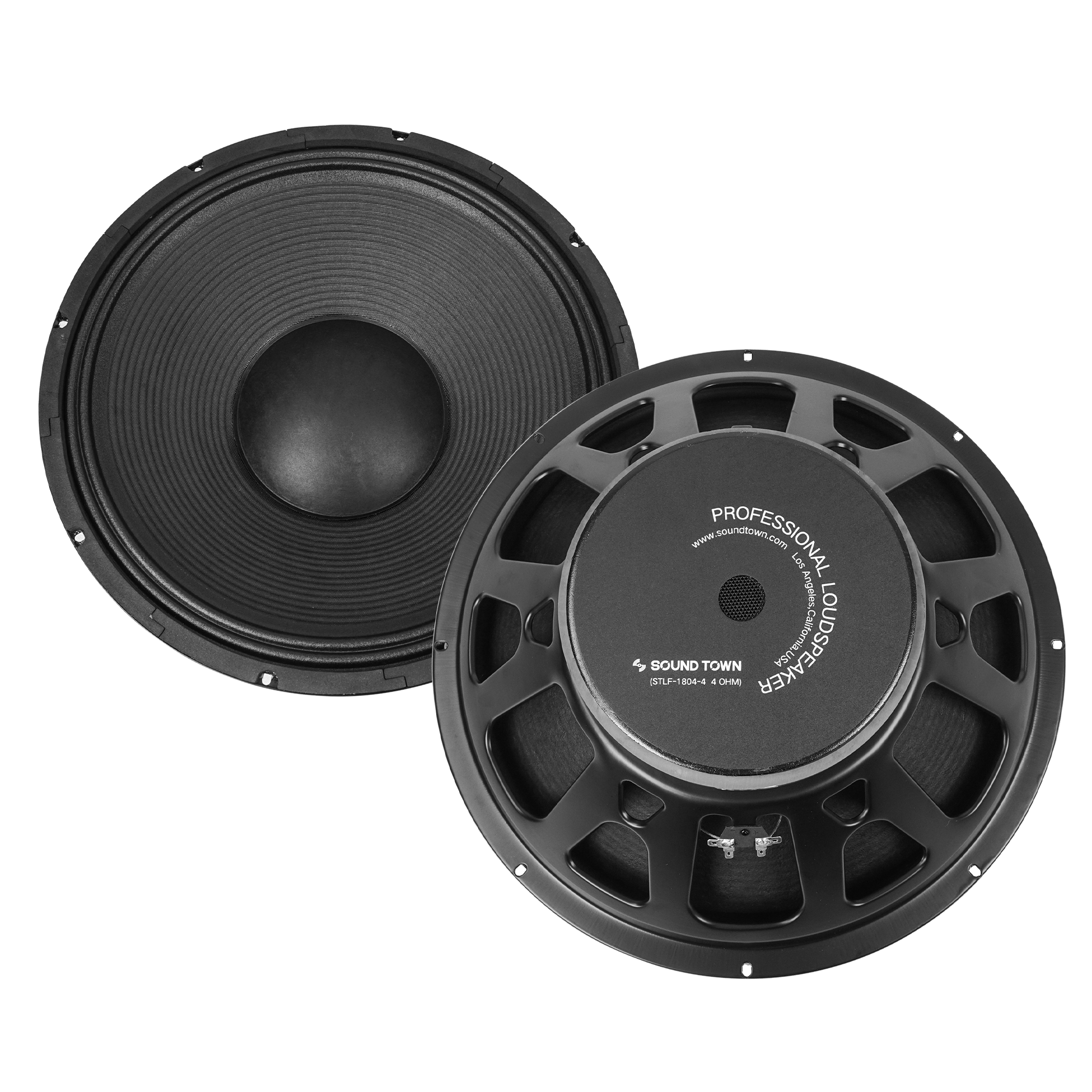 Sound Town STLF-1804-8 18" 450W Raw Woofer Speaker with 4" Voice Coil, 100 oz Magnet, Replacement for PA/DJ Subwoofer, 8-ohm - 18-inches pressed steel chassis with paper cone and cloth edge