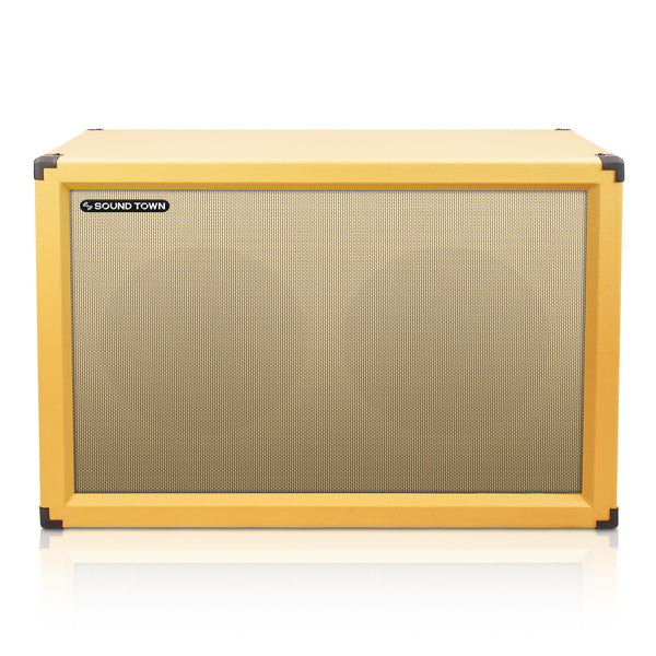 Sound Town GUC212OR 2 x 12 130W Guitar Speaker Cabinet, Plywood, Tolex, Wheat Cloth Grille Birch