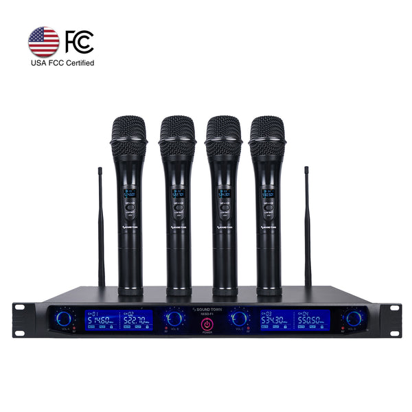 UHF Digital Wireless Microphone- IU-4011 Quad 4 Microphone Set - Sound  Division & Surplustronics