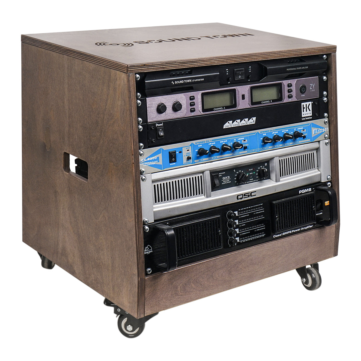 SDRK-8TB | 8U Space DIY Slanted Studio & Recording Rack, Weathered Gray –  Sound Town