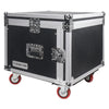 Sound Town STMR-SP8UW Shock Mount 8U (8 Space) PA/DJ Rack/Road ATA Case with 20" Rackable Depth, 11U Slant Mixer Top and Casters - Transportable, Portable