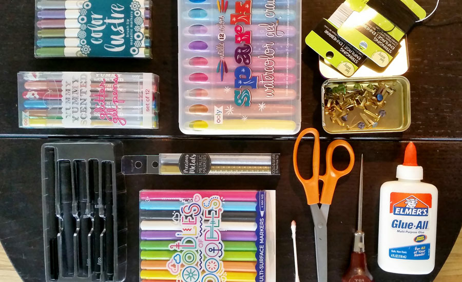 OOLY crafting supplies, gel pens, brush markers, gel crayons and markers with glue and other items