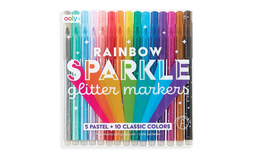 Rainbow sparkle glitter markers are perfect for decorating holiday gifts