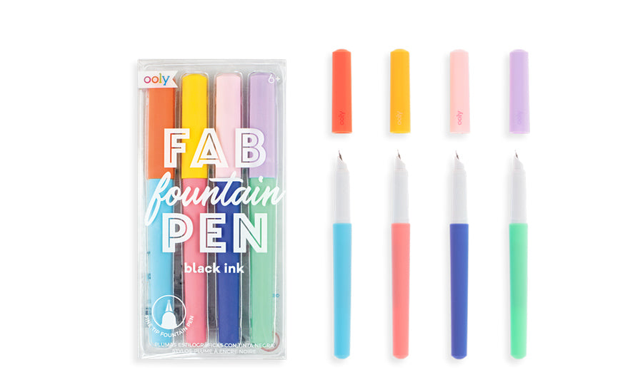 Fab Fountain Pens come in pastel colors with mix and match caps!