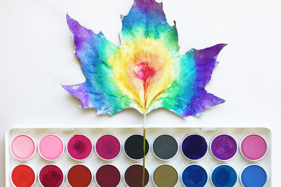 leaf art with chroma blend paint