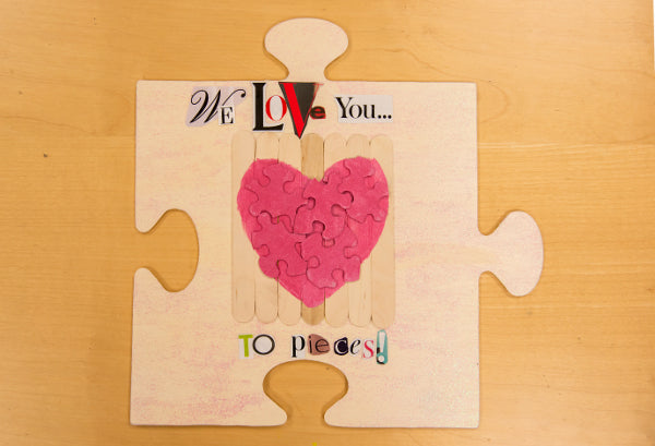 Recycle those old puzzles with a beautiful craft for Mother's Day.