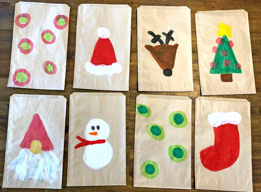 decorating bags with chunkies paint sticks for your advent calendar
