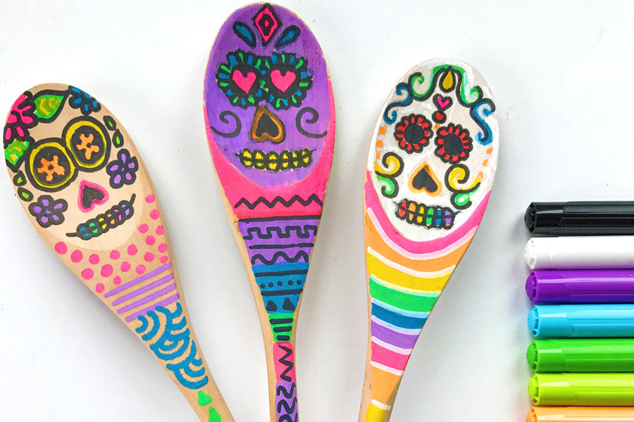 day of the dead wooden spoons craft