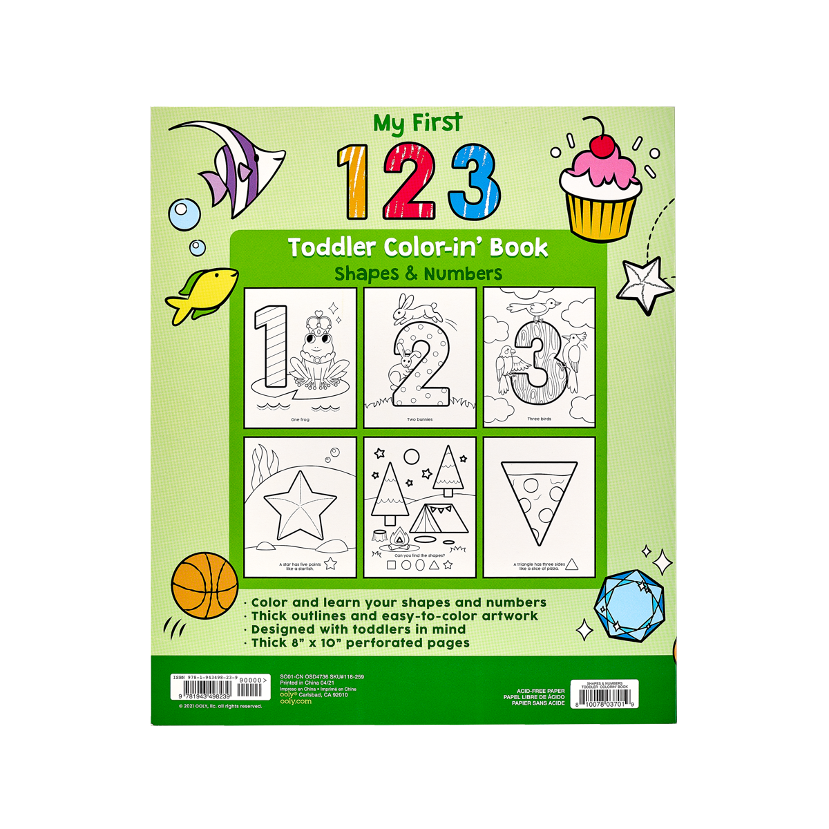 123: Shapes + Numbers Toddler Coloring Book