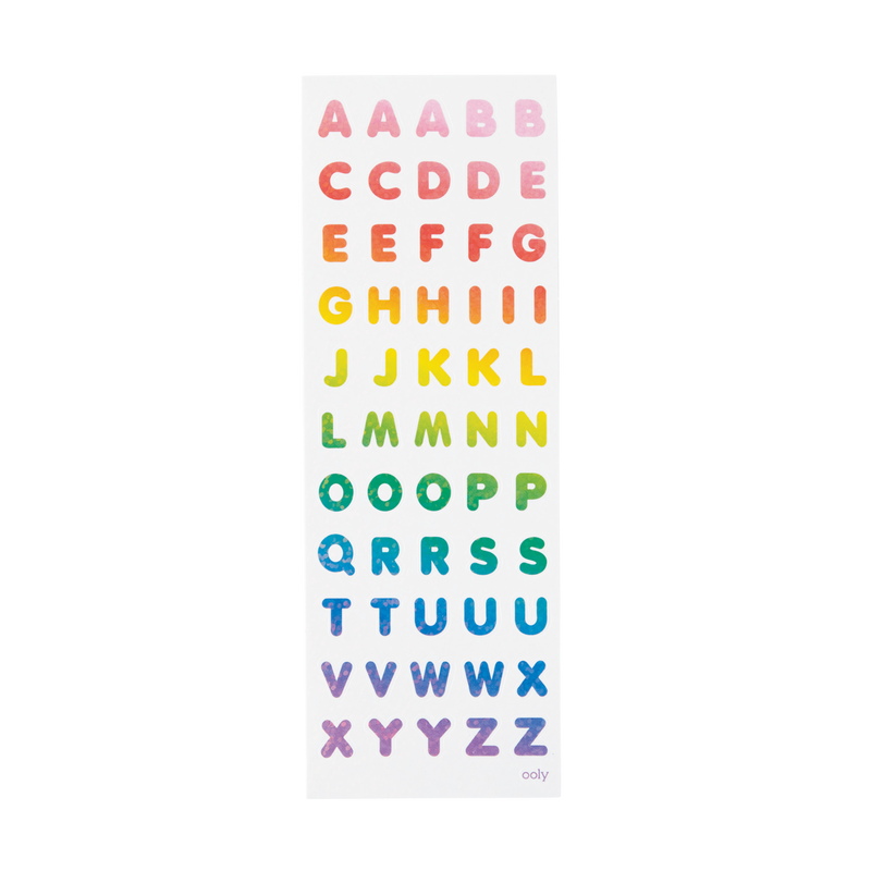 opslag repertoire verkenner Stickiville Rainbow Letters Stickers - Holographic - OOLY