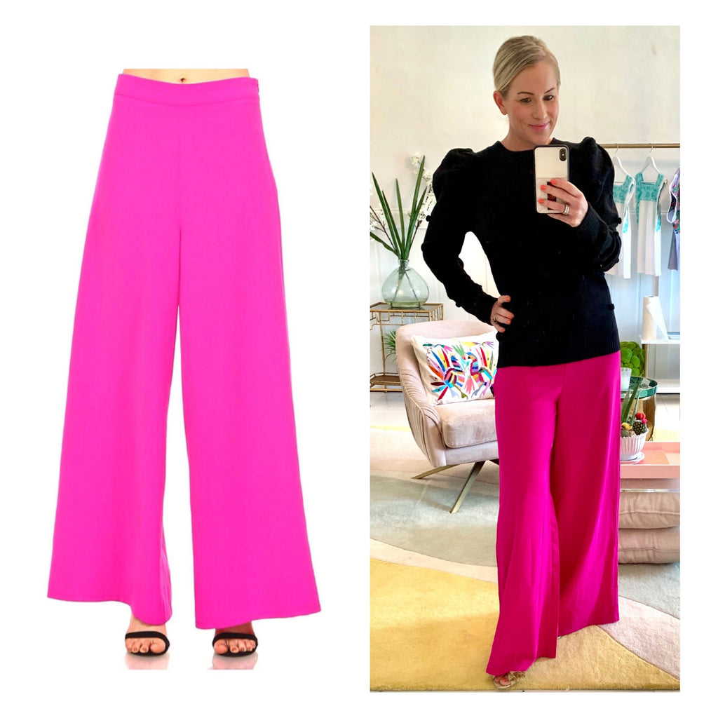 high waisted hot pink pants