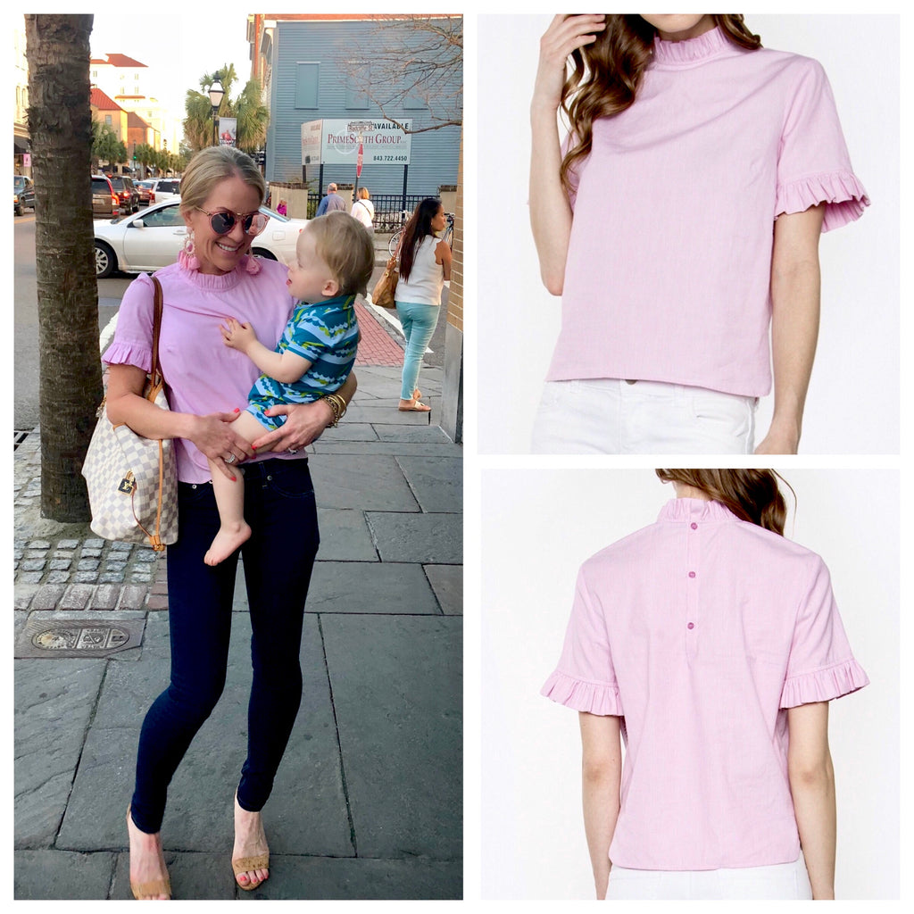 baby pink high neck top