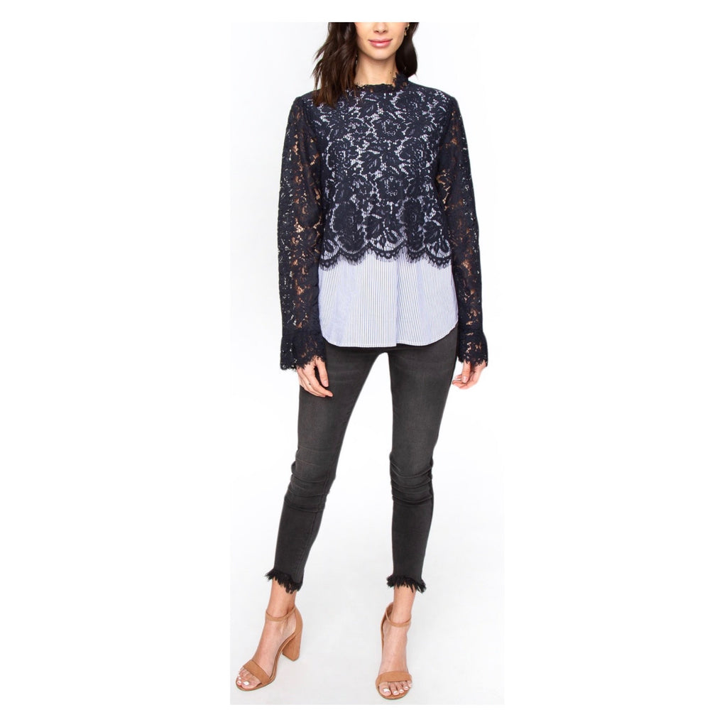 lace shirttail top