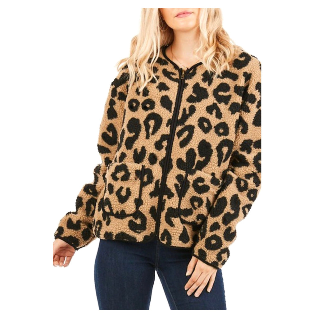 sherpa leopard jacket