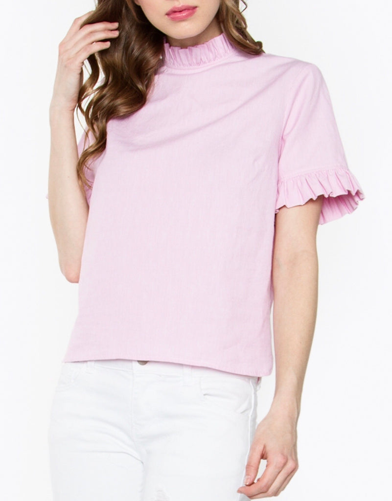 baby pink high neck top