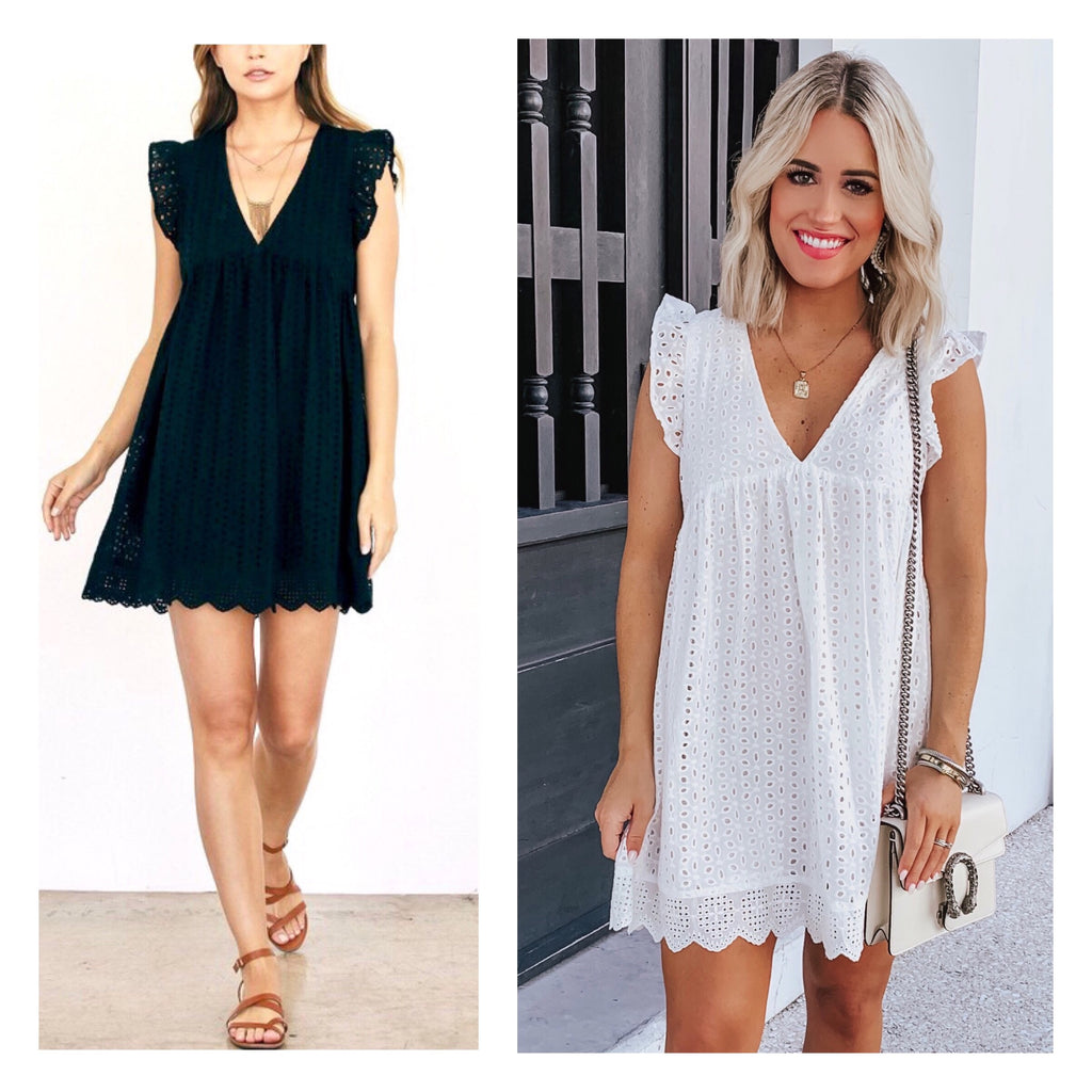 eyelet romper dress