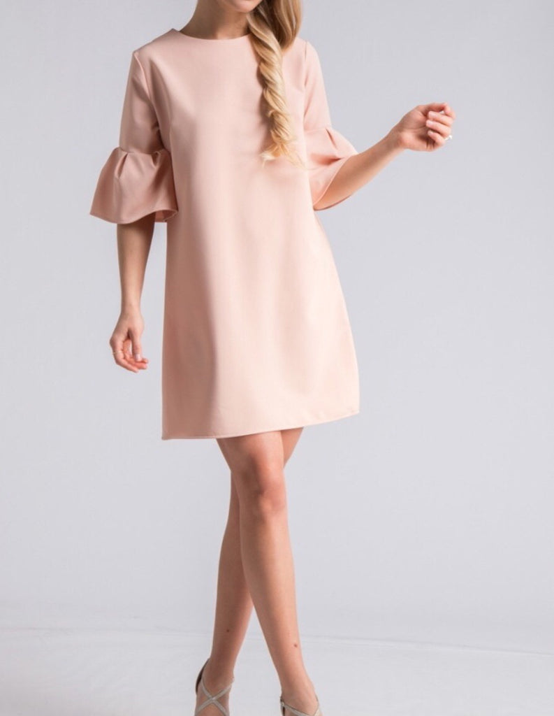 shift dress with bell sleeves