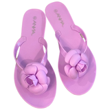 Lavender Flower Jelly Thong Sandal